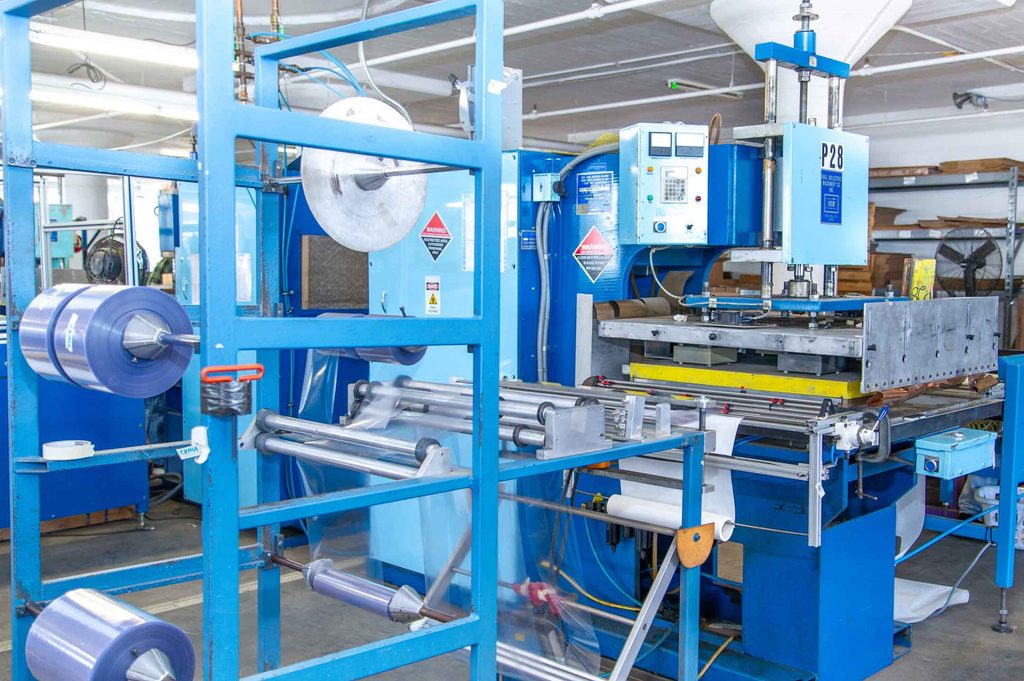 blue vinyl machine.